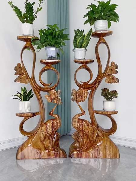 原木艺术花架 爱生活的一百种方式-度小视