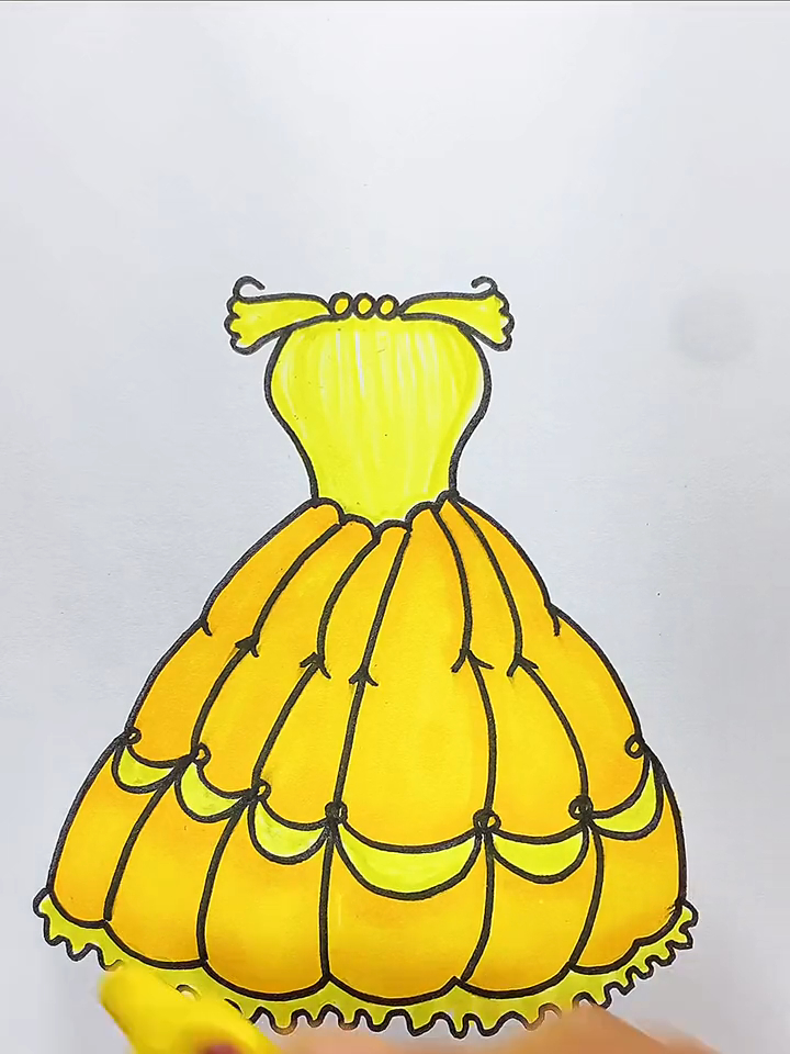 公主的礼服来啦 简笔画 简笔画教程 一起学画画-度小视