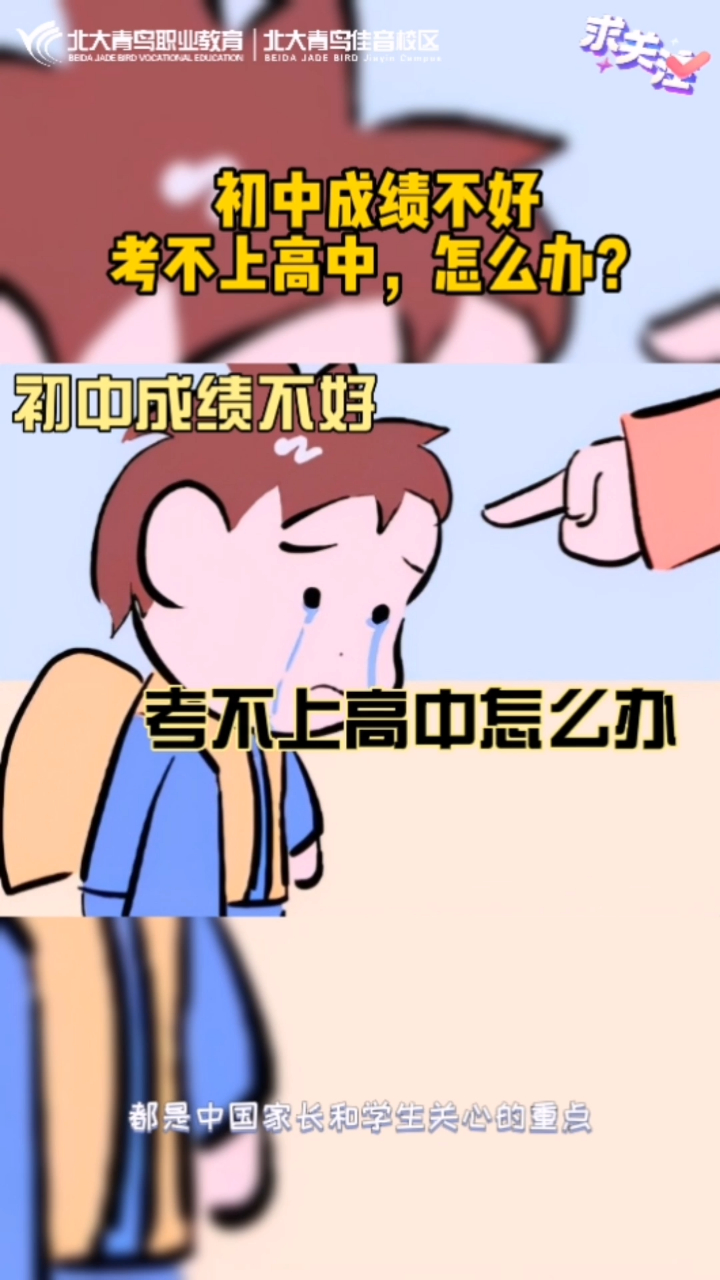 北大青鸟问答初中成绩不好考不上高中了怎么办
