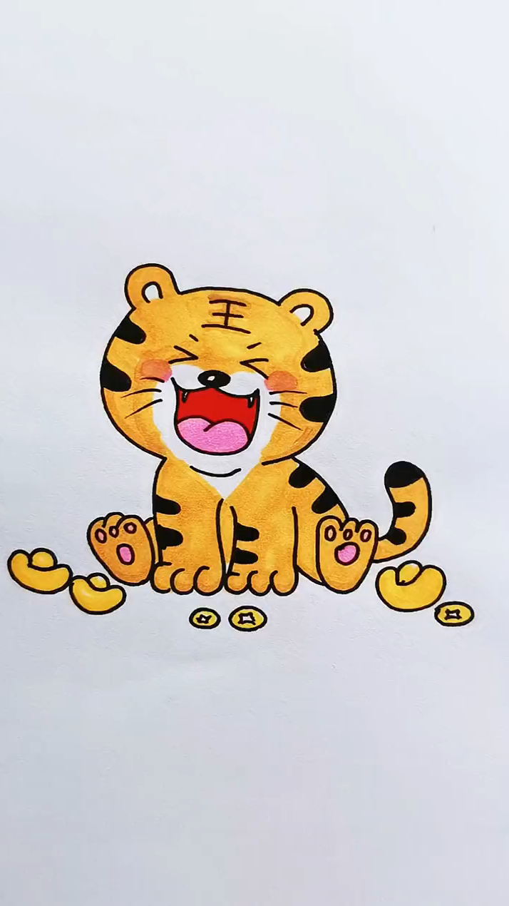 虎年画虎,吉祥如意,简单的小老虎画法 创作灵感 儿童简笔画