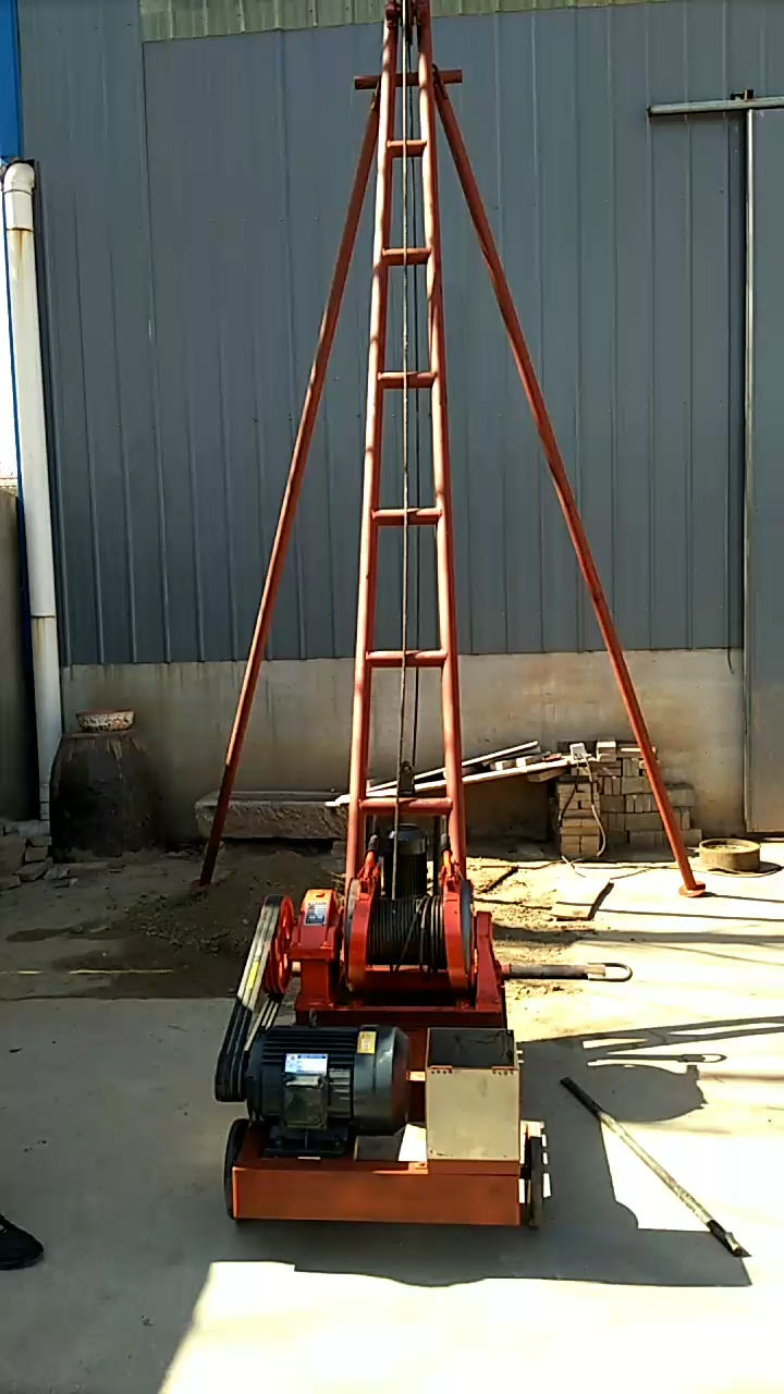 三脚架螺旋钻沙打桩机双动力控制系统