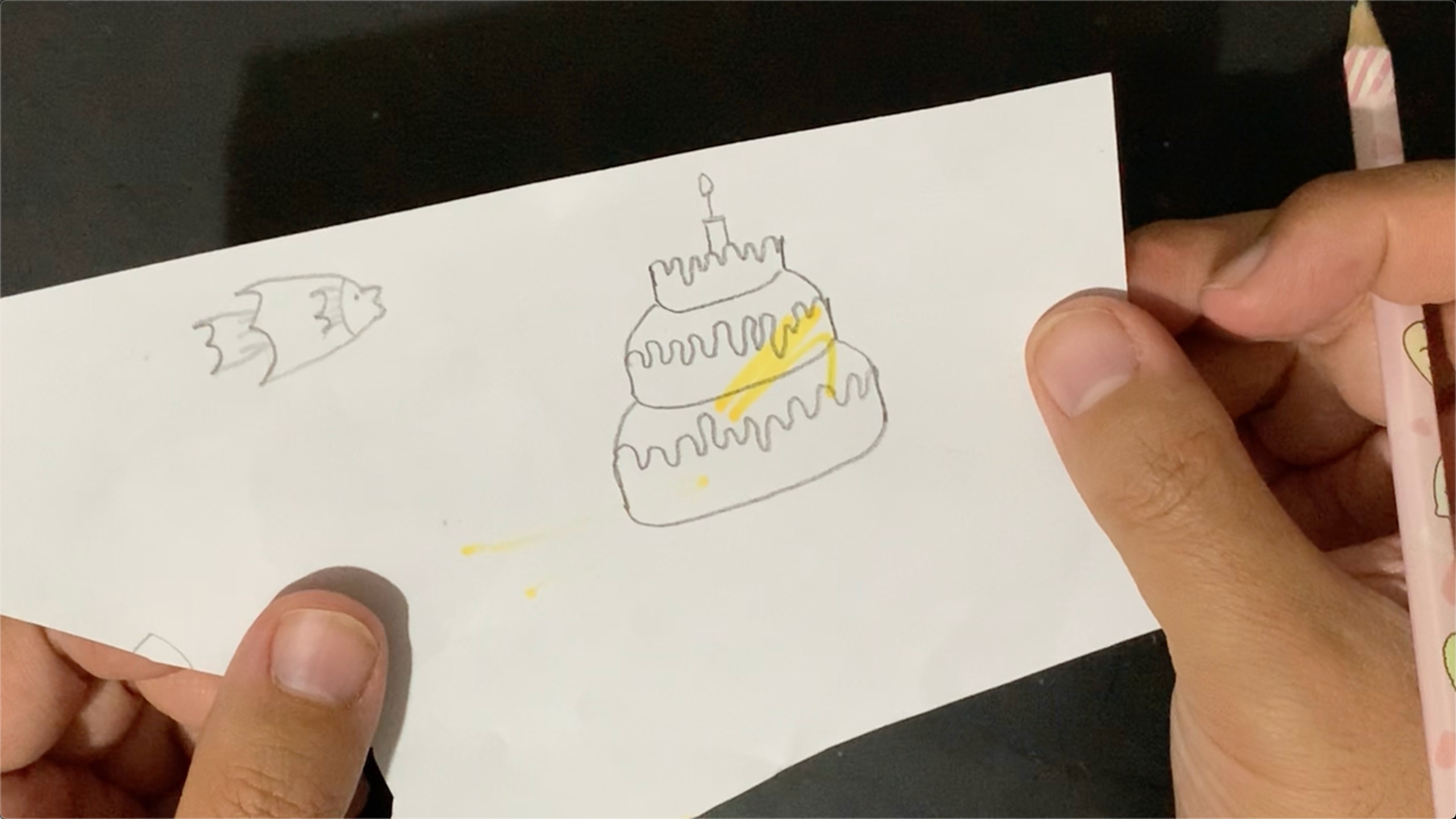 用6个1,画一个简单漂亮的生日蛋糕简笔画,一看就会