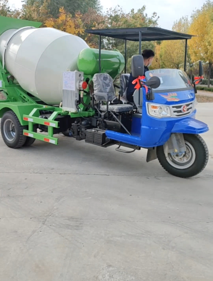 五征可定制1.5-3方小型农用水泥罐车工程三轮混凝土搅拌运输车-度小视