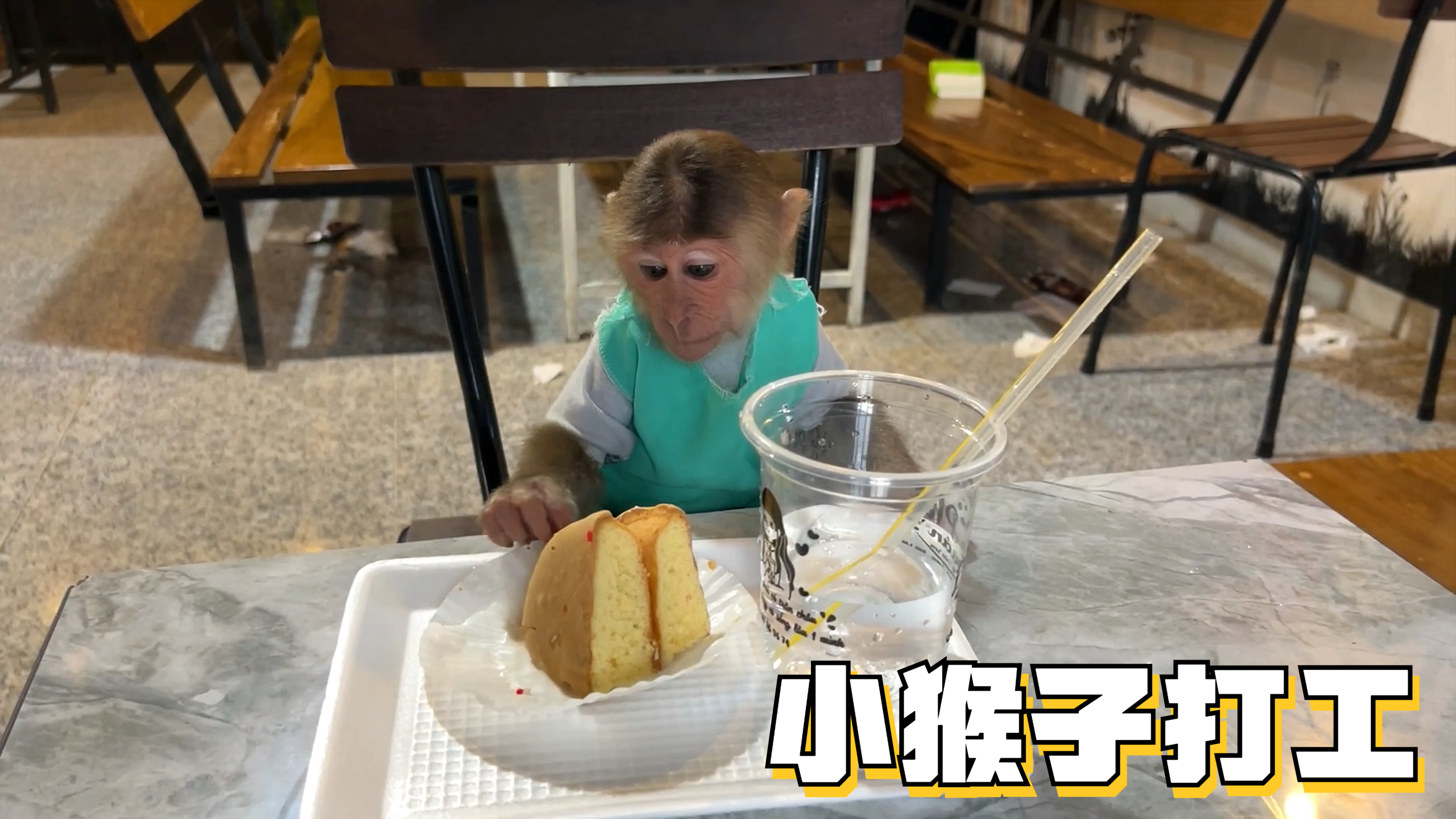 为了帮小羊还债,小猴子来甜品店打工