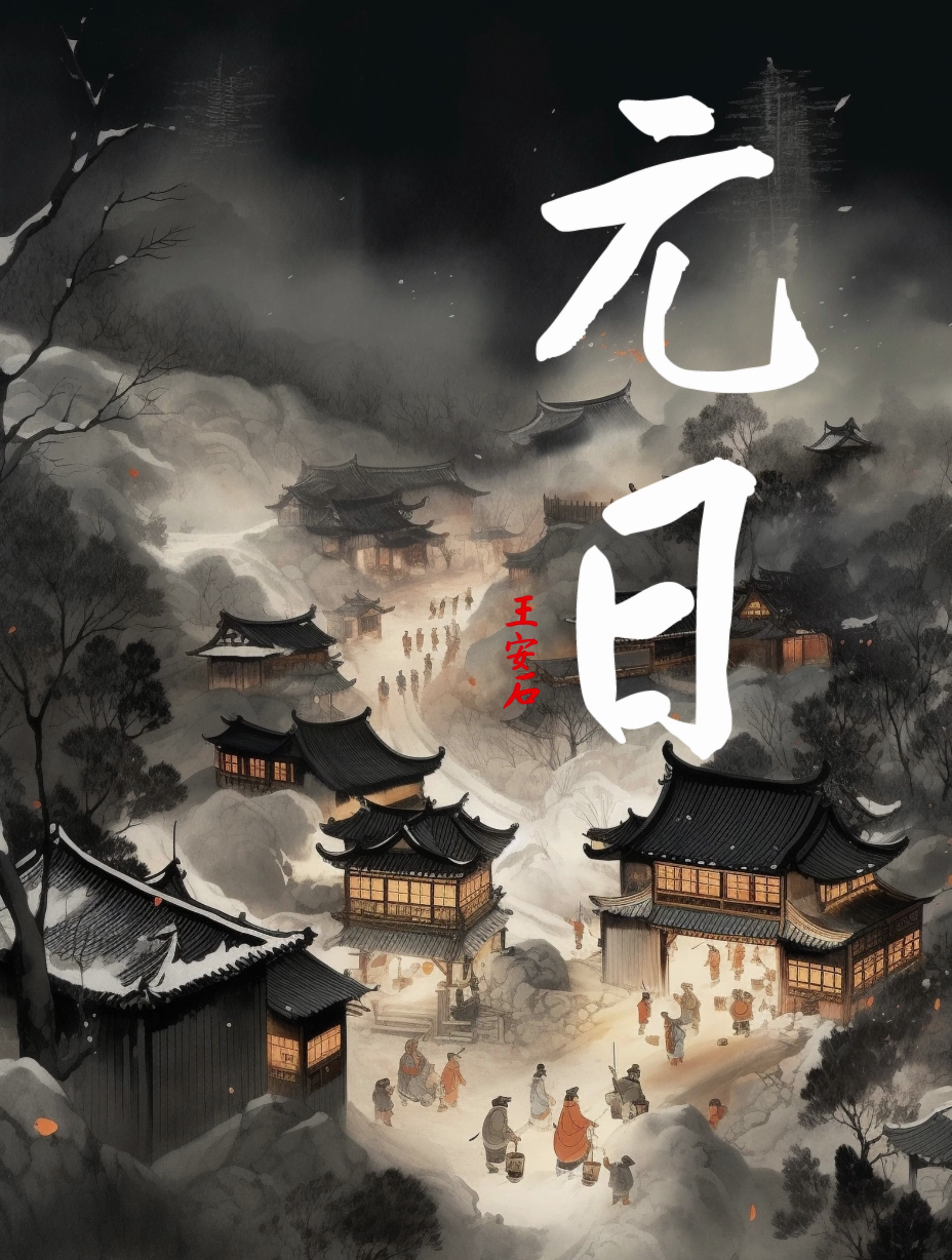 ai绘画水墨风王安石《元日》古诗微动画