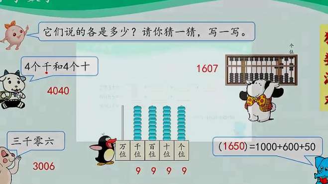 [图]人教同步课堂二年级数学下册 万以内数的认识练习（1）