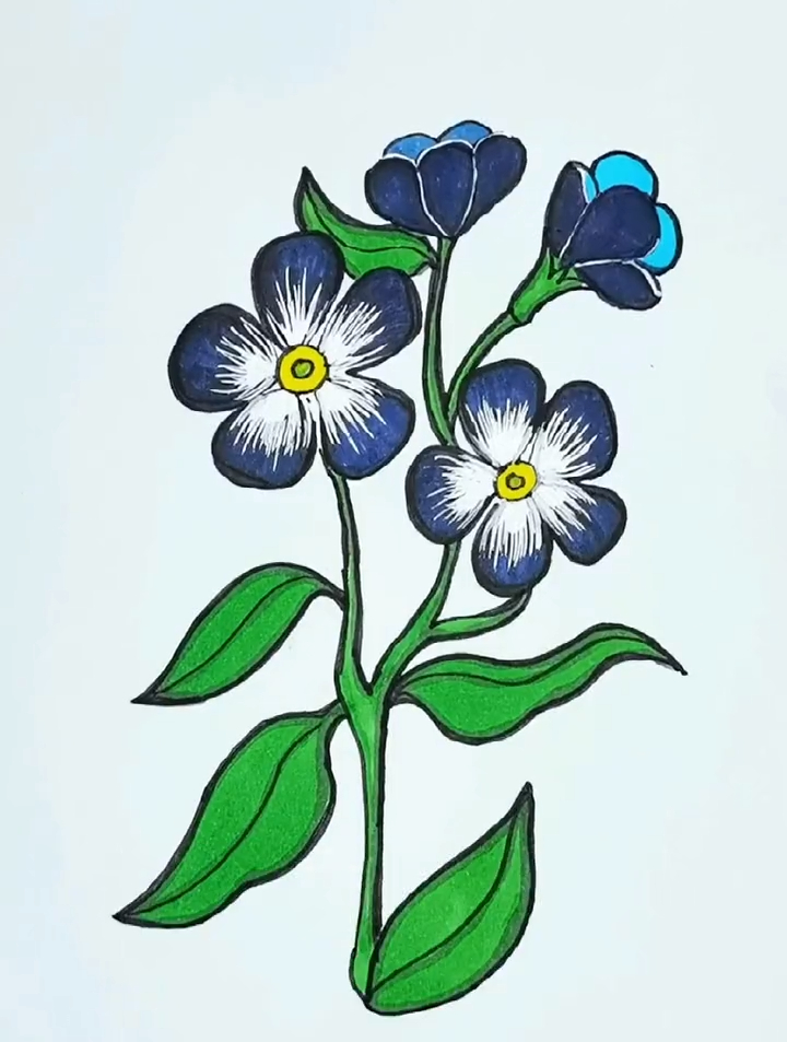 亲子简笔画:小花花