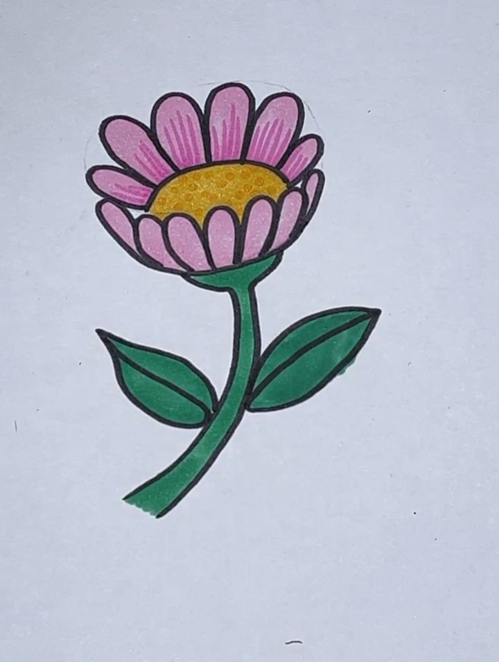 儿童简笔画教程,简笔画,你好,陌生人,送你一朵小花-度小视