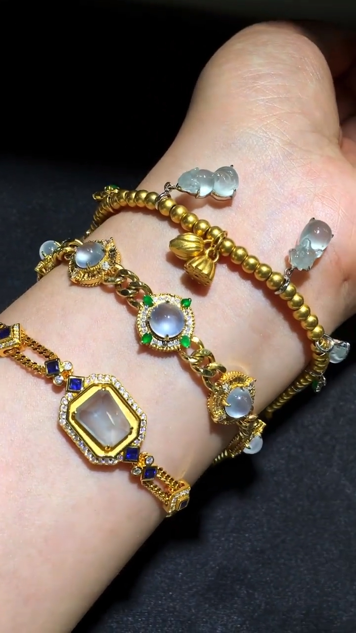 翡翠设计款手链,也太漂亮了吧!