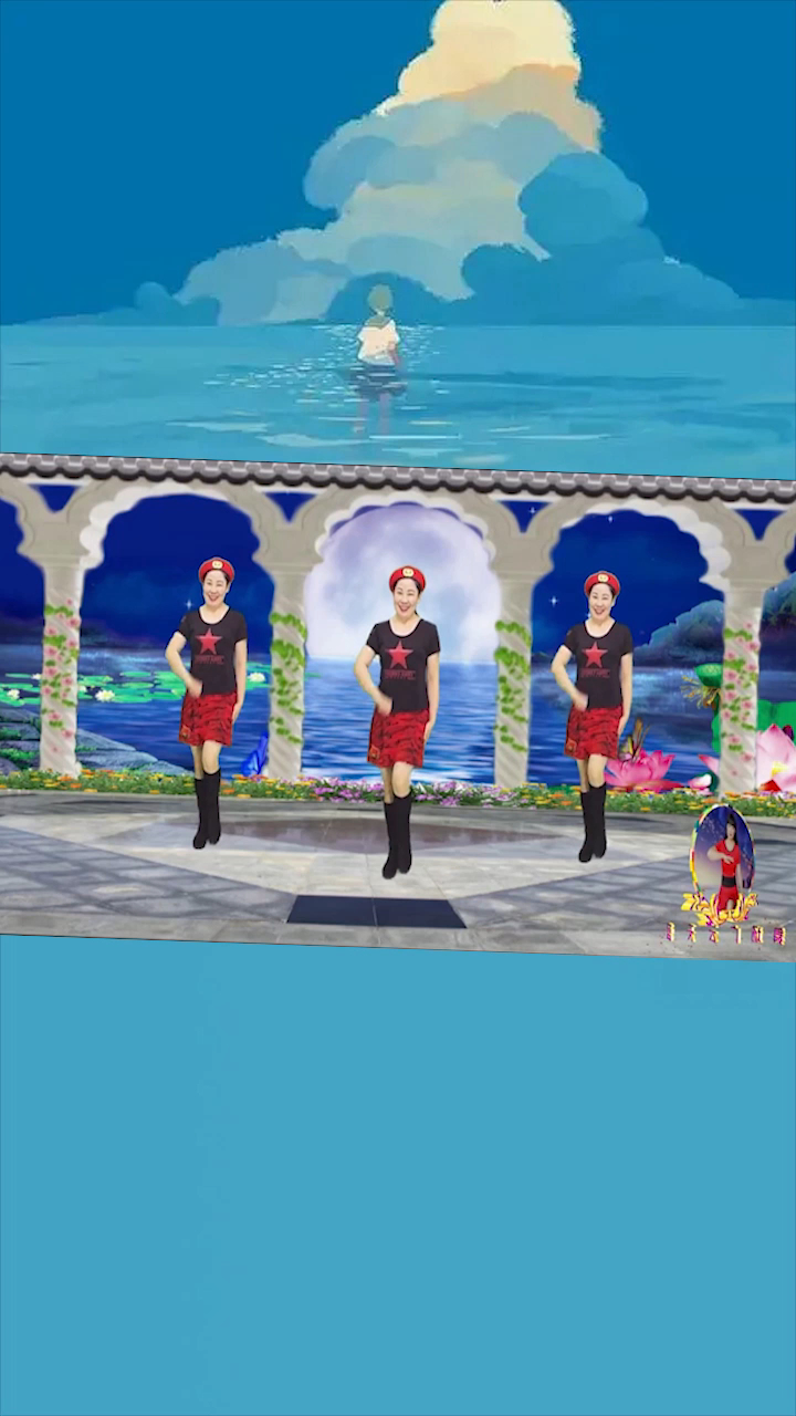 抒情广场舞魂牵梦绕的水月亮舞步潇洒动感欢快好看好学