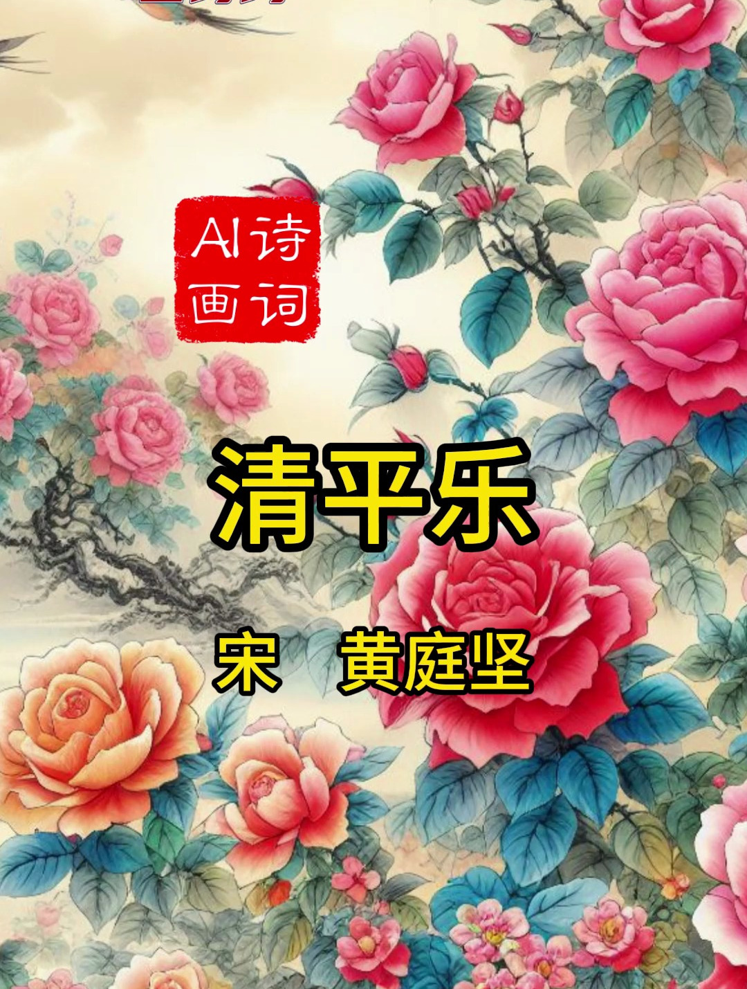 《清平乐》宋 黄庭坚 古诗配画 小学六年级下册