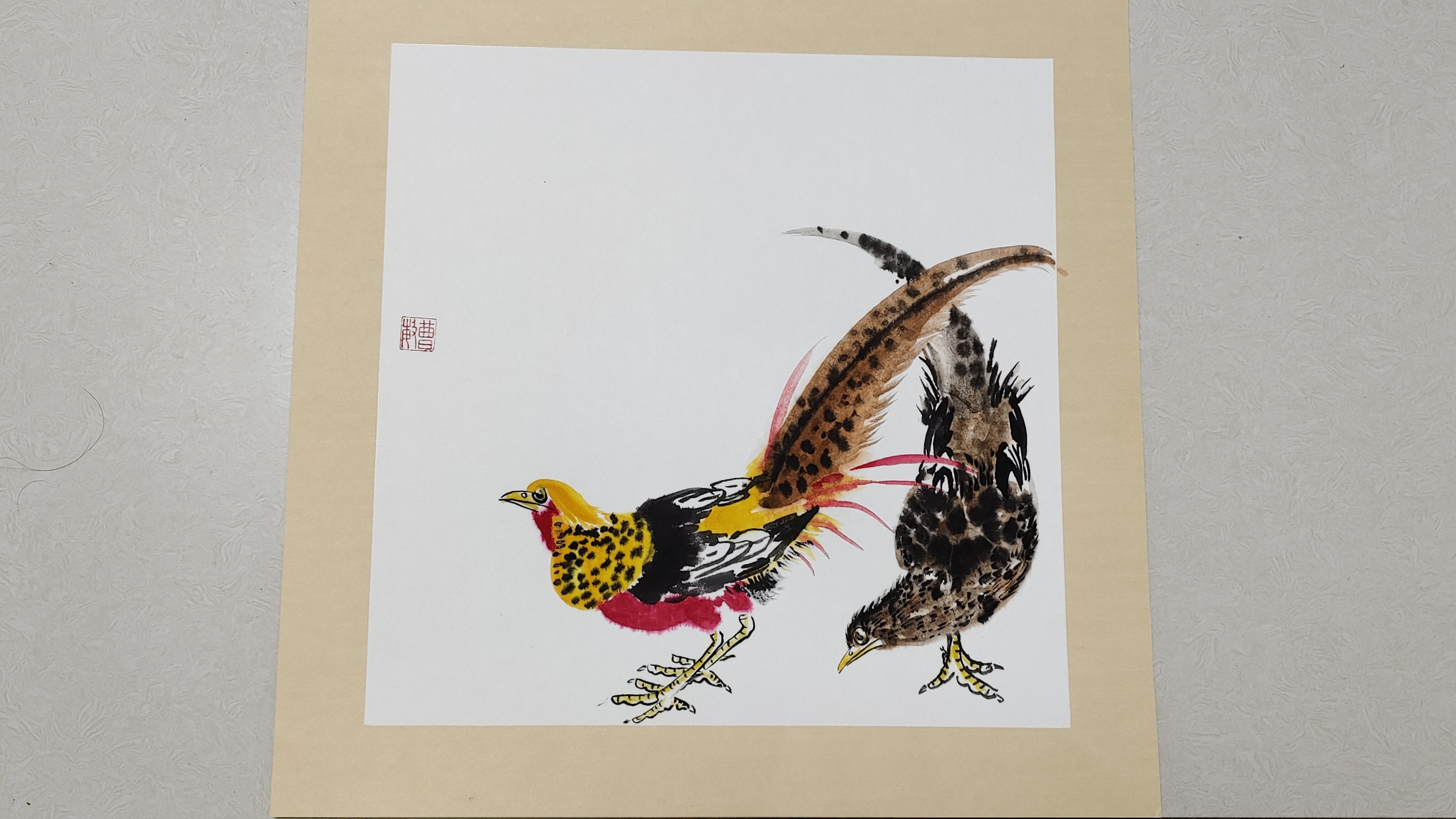 锦鸡组合前后关系画法教程