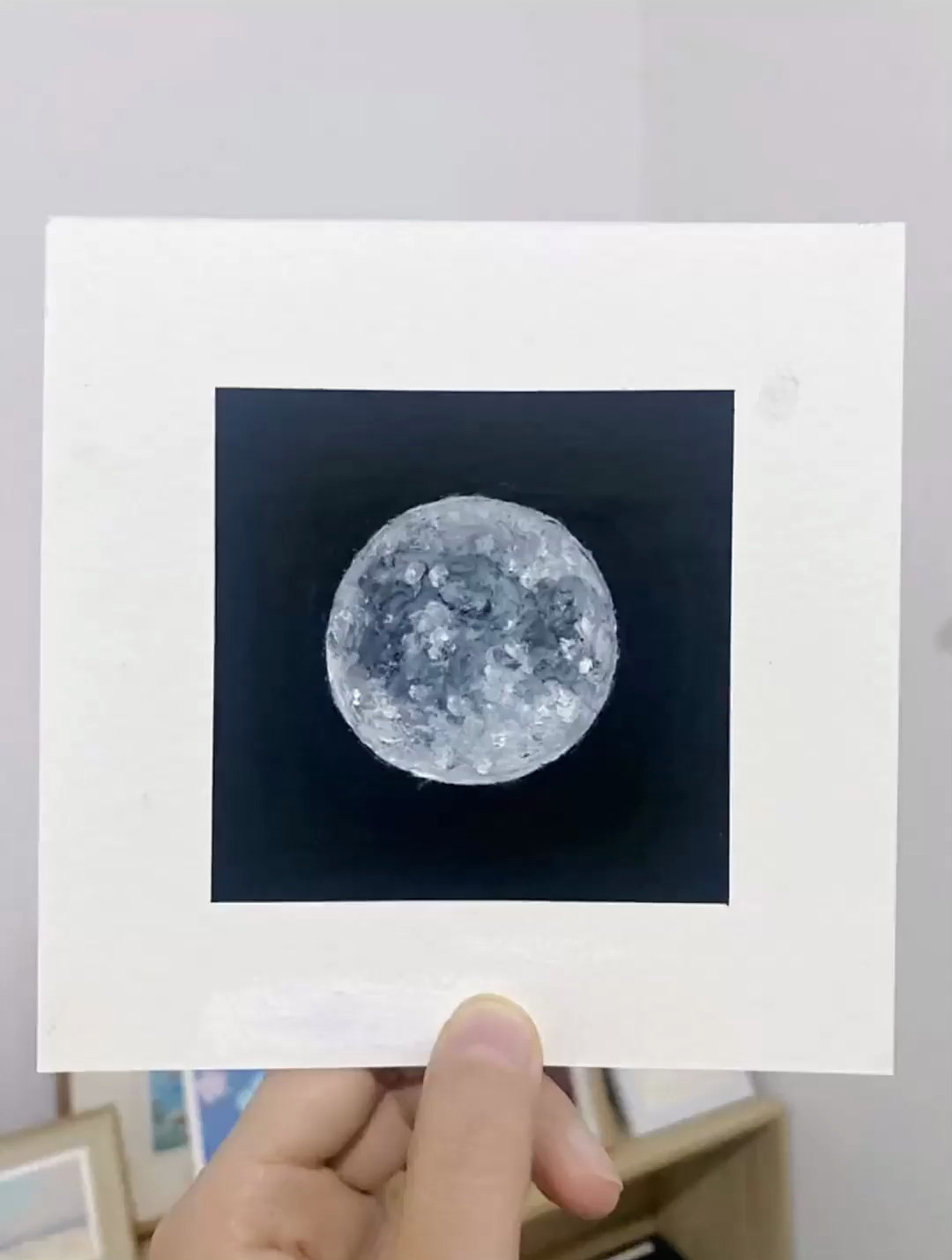 心中的白月光 油画棒 油画棒风景画 油画棒教程 月亮 绘画-度小视