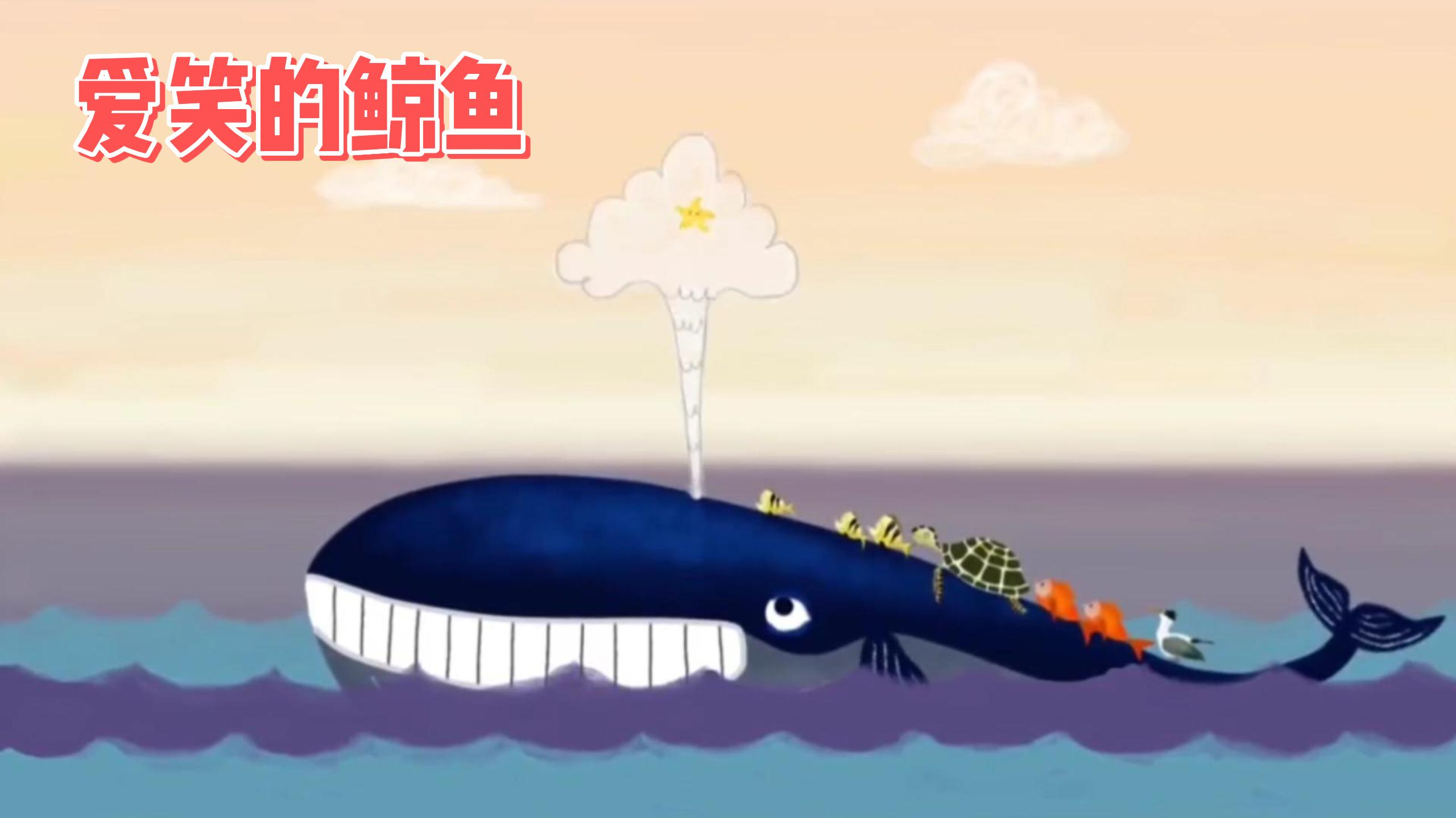 这有一只爱笑的鲸鱼,喜欢露出一口整齐的大白牙