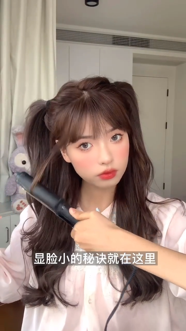 可爱芭比超显发量半扎双马尾真的甜死了教程奉上