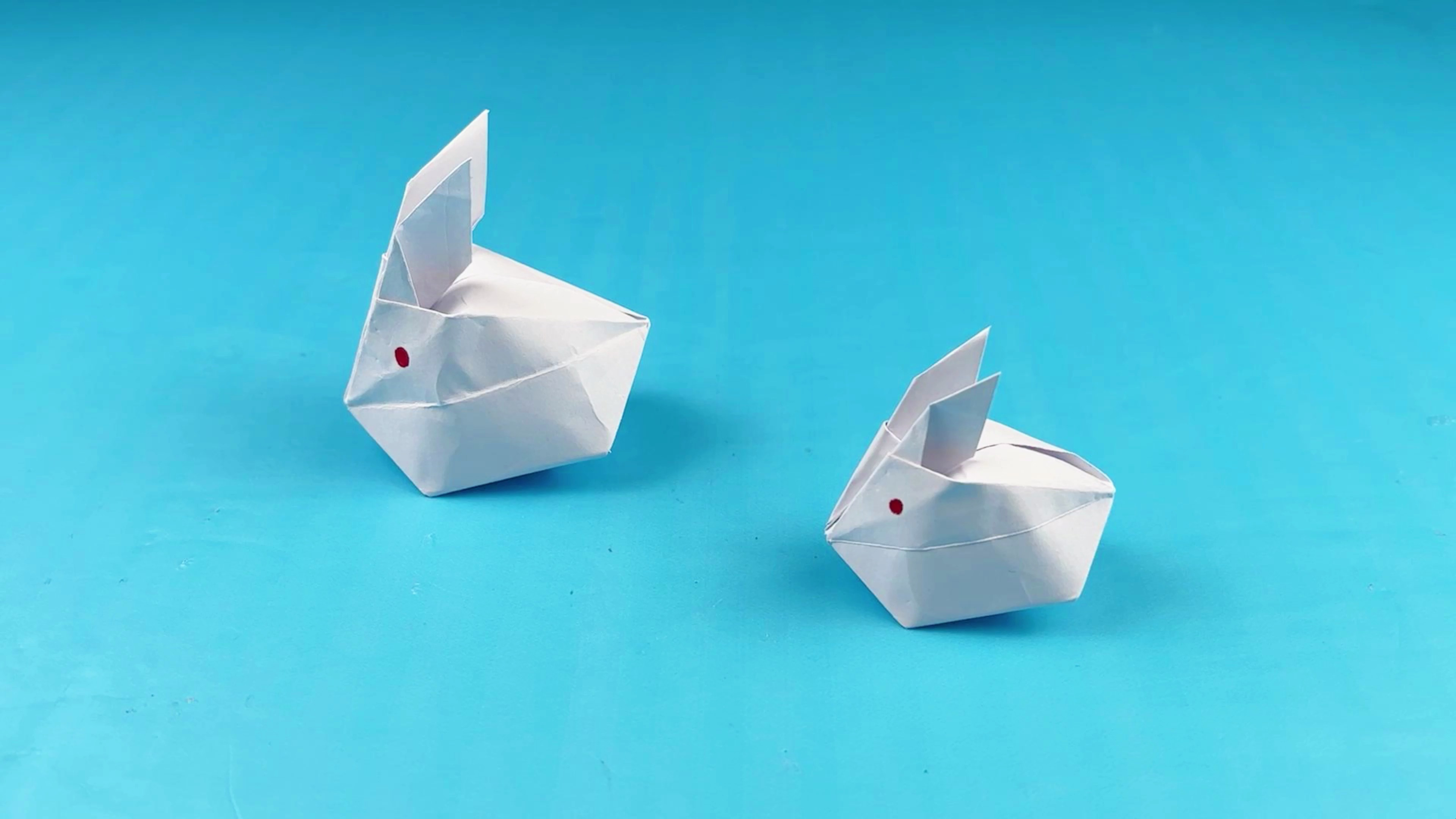 一分钟就能学会的立体小白兔折纸,简单又可爱!