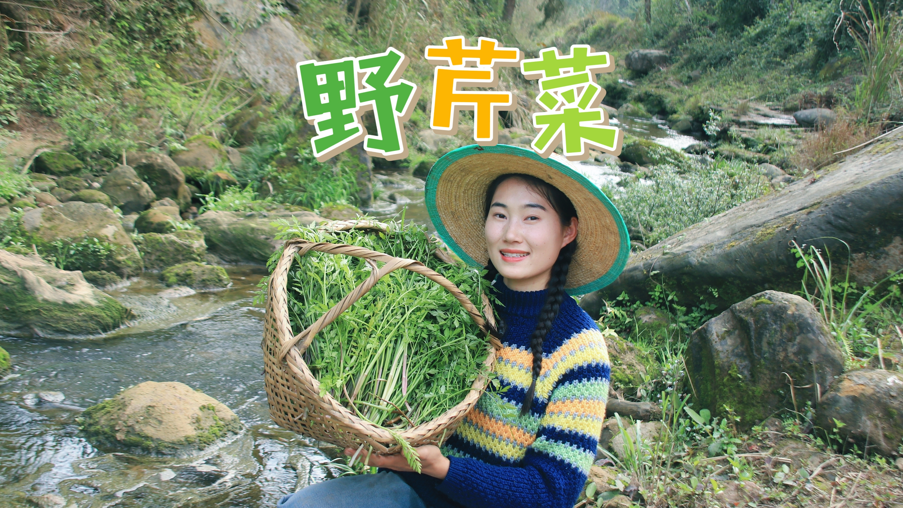 小溪边好多野芹菜,包饺子指定香