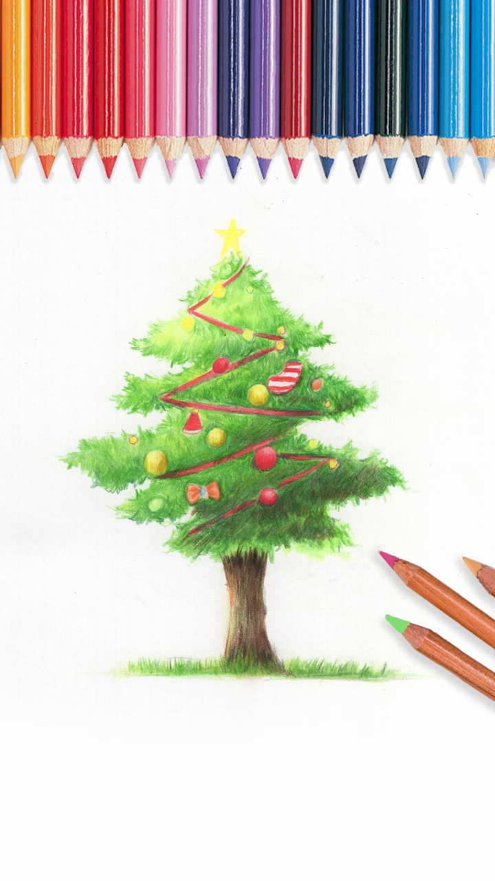 彩铅圣诞树又画彩铅圣诞特辑