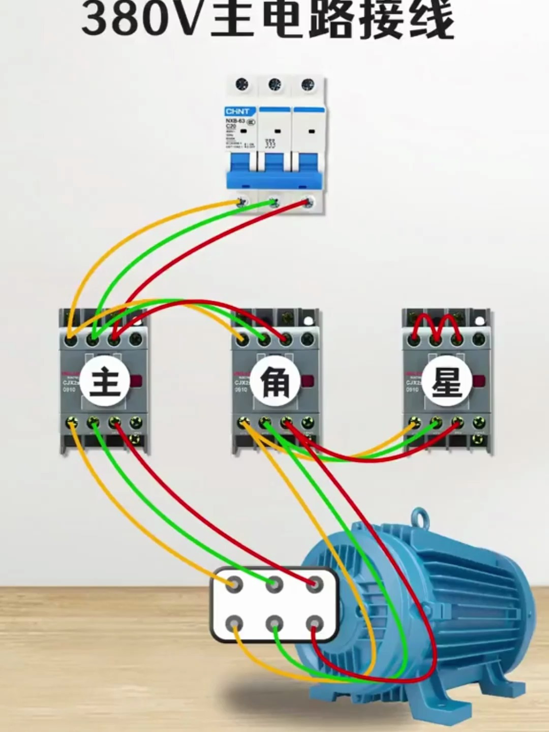 电动机星形接线图图片