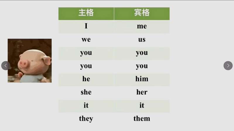人称代词主格和宾格的用法有什么不同？一只小猪就能帮你理解,教育,在线教育,好看视频