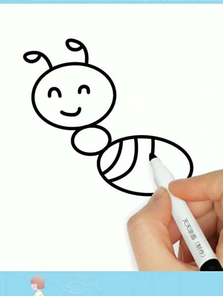 蚂蚁简笔画来啦,感兴趣的小朋友们可以试试,很简单-度小视