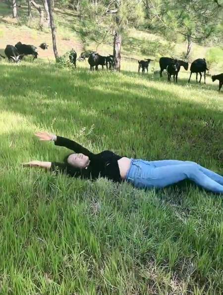 无聊的放牛妹,草丛打滚打发时间-度小视