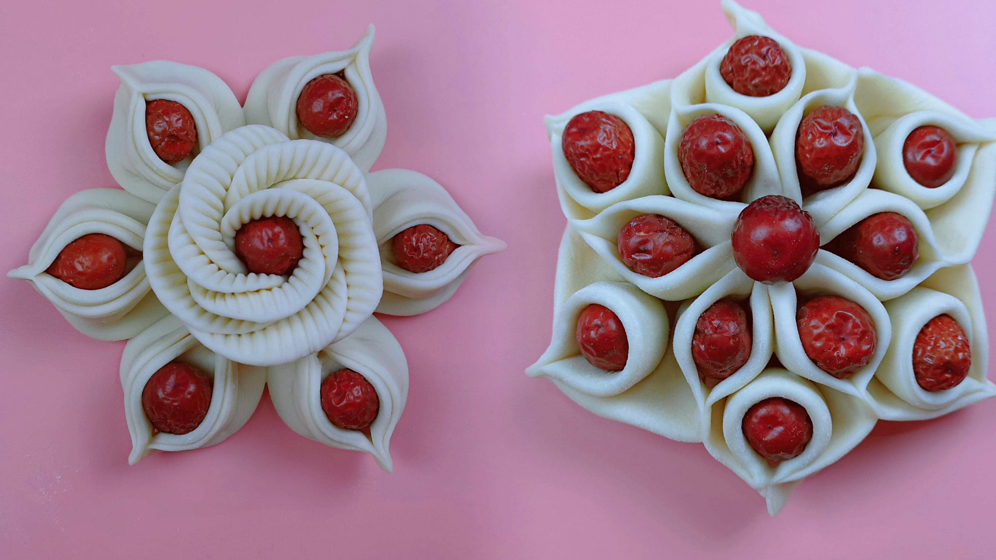 红枣花馒头的4个创意做法,成品太美了