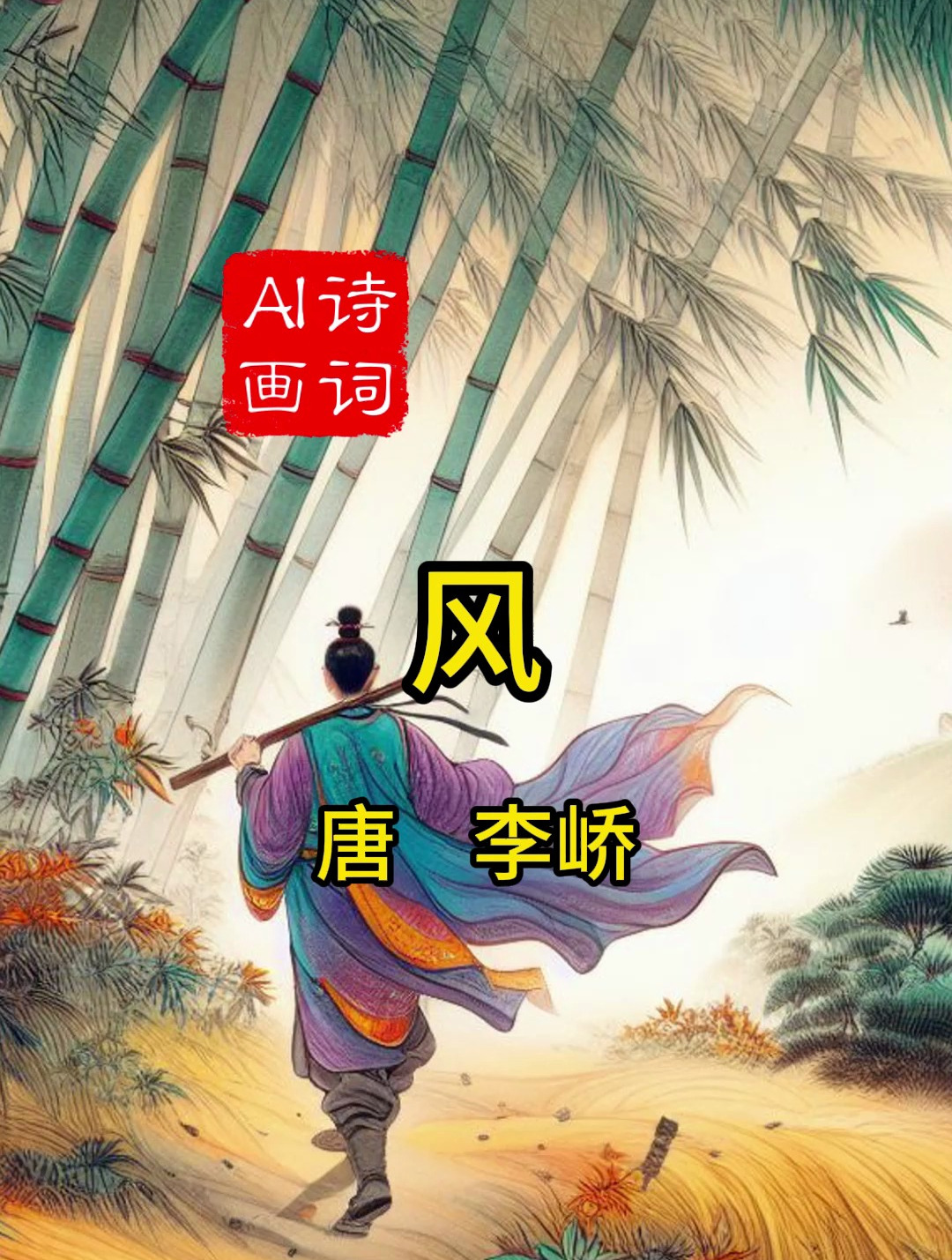 《风》唐 李峤 古诗配画 一年级上小学生必背古诗词唐诗三百首