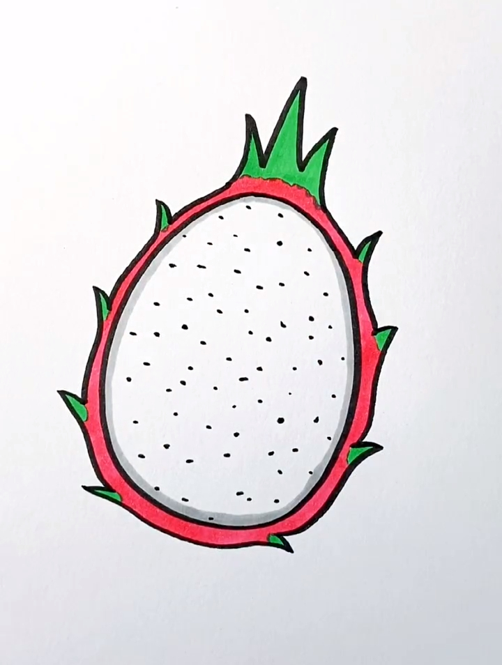 水果的简笔画 火龙果图片