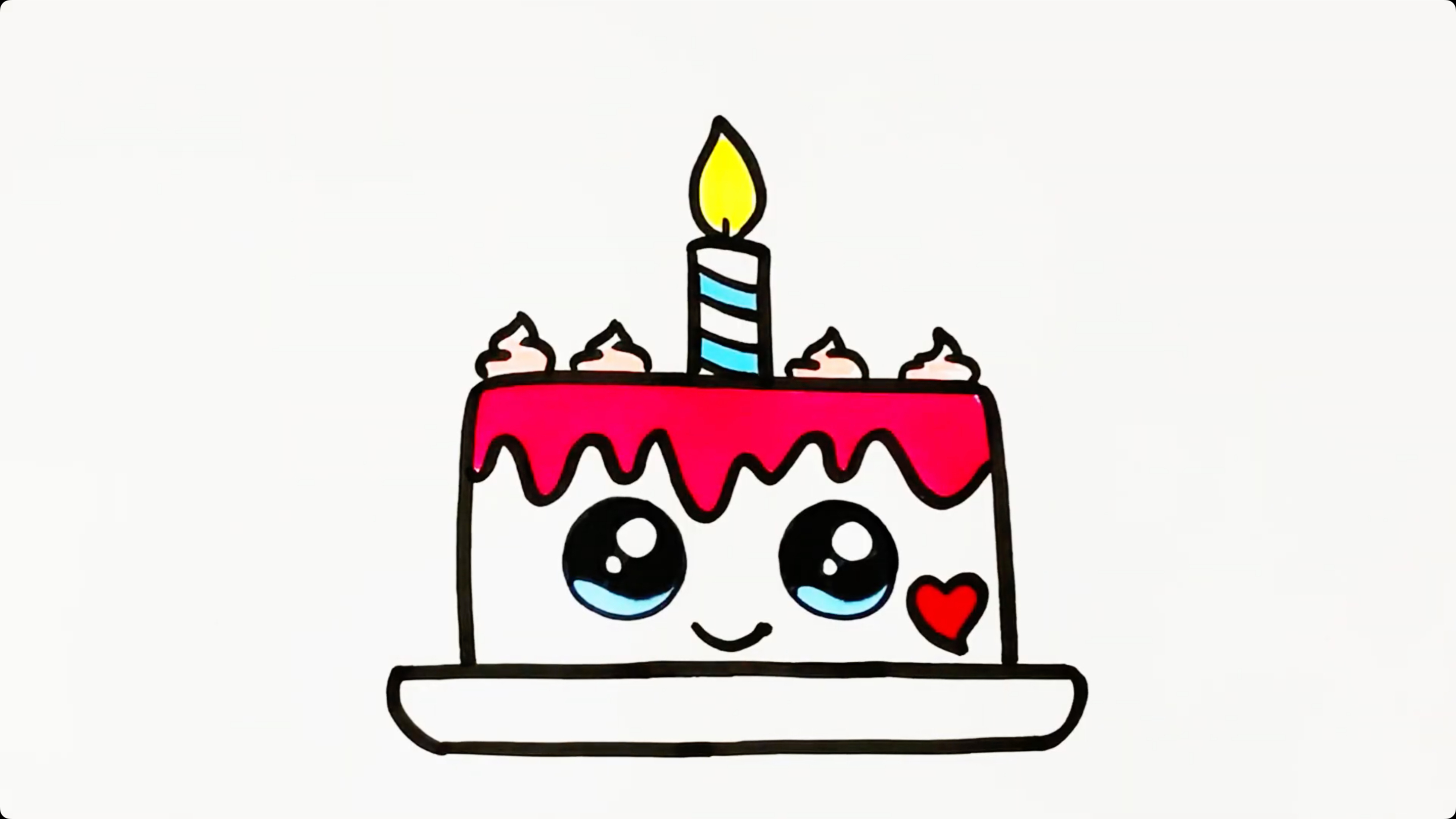 看漫画|学画可爱的生日蛋糕