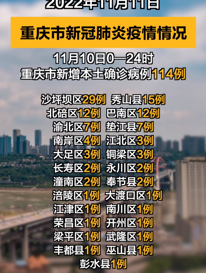 2022年11月11日重庆市新冠肺炎疫情情况