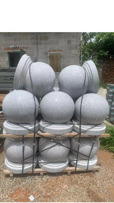 花岗岩隔离墩,石材圆球,五莲花挡车球,石球-度小视