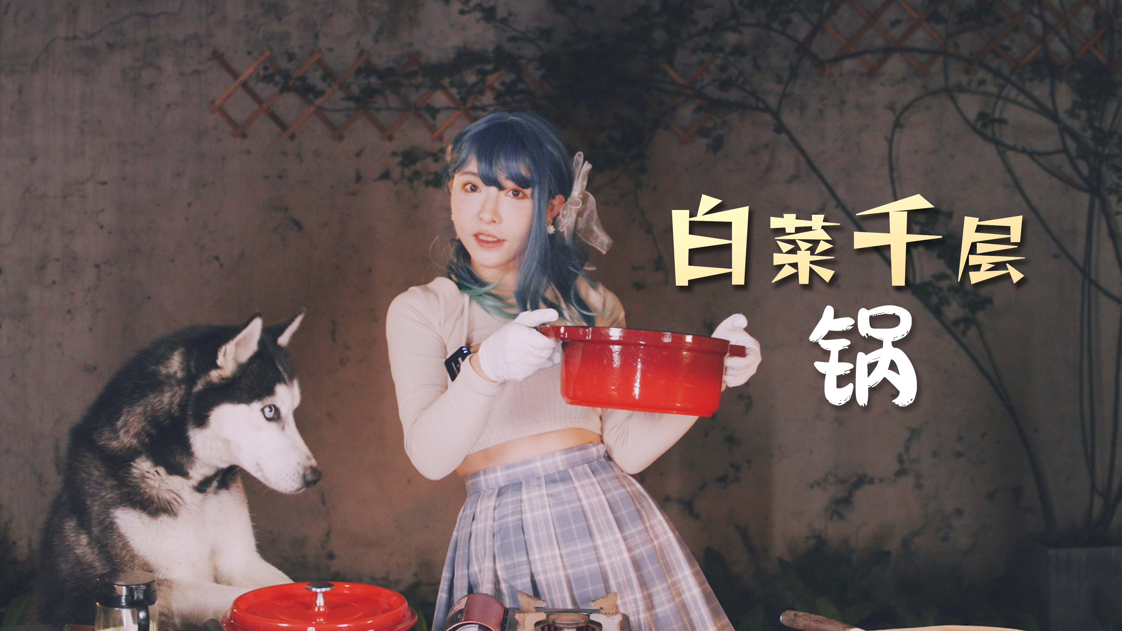 超简单的白菜千层但用了贵州土猪肉,哈士奇站起来用眼神说好吃