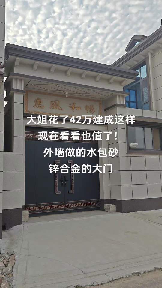 没成想花了42万,外墙做的水包砂,锌合金的大门,现在看看不知道怎么办