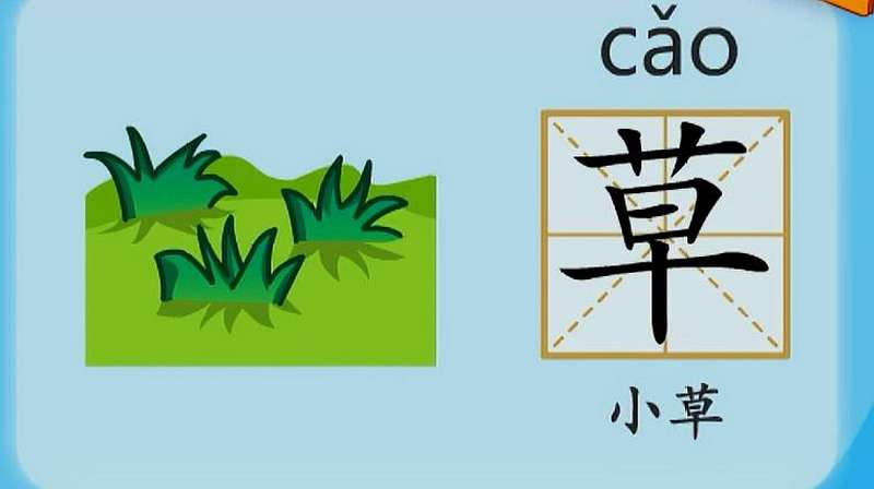 亲宝识字学习汉字草的拼音组词笔画笔顺写法