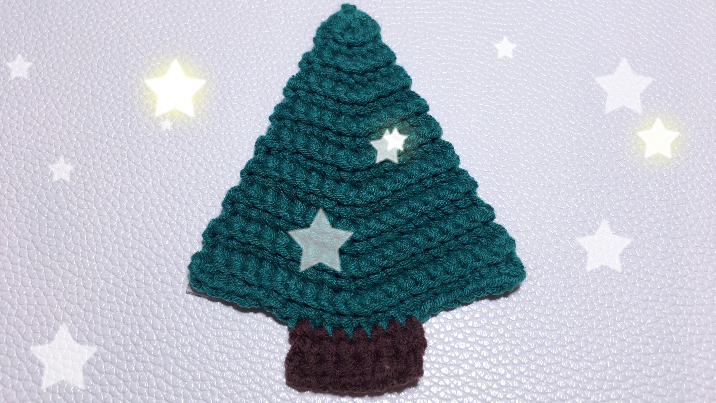 圣诞节钩针小物系列教程,圣诞树的钩法,可缝合在衣物包包等物上