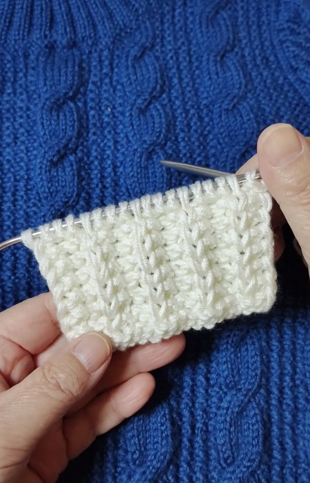 鱼骨针编织教程,四针一个花样