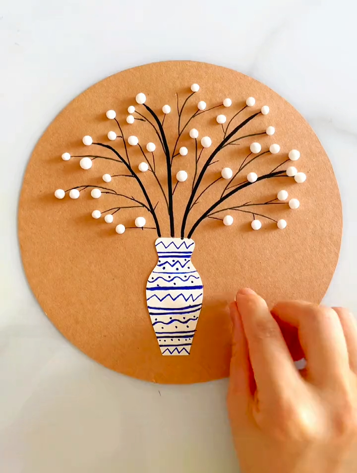 用黏土也可以做青花瓷立体装饰画,简单好看-度小视