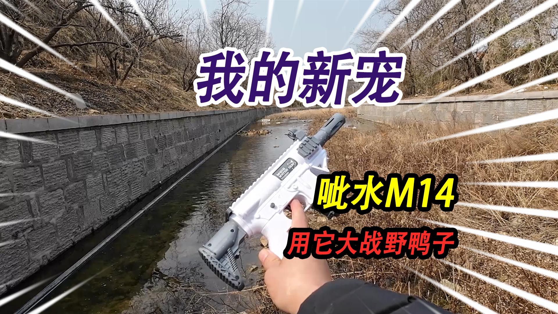 我的新宠玩具,呲水版M416,来到河里打天打地打空气还能打野鸭子