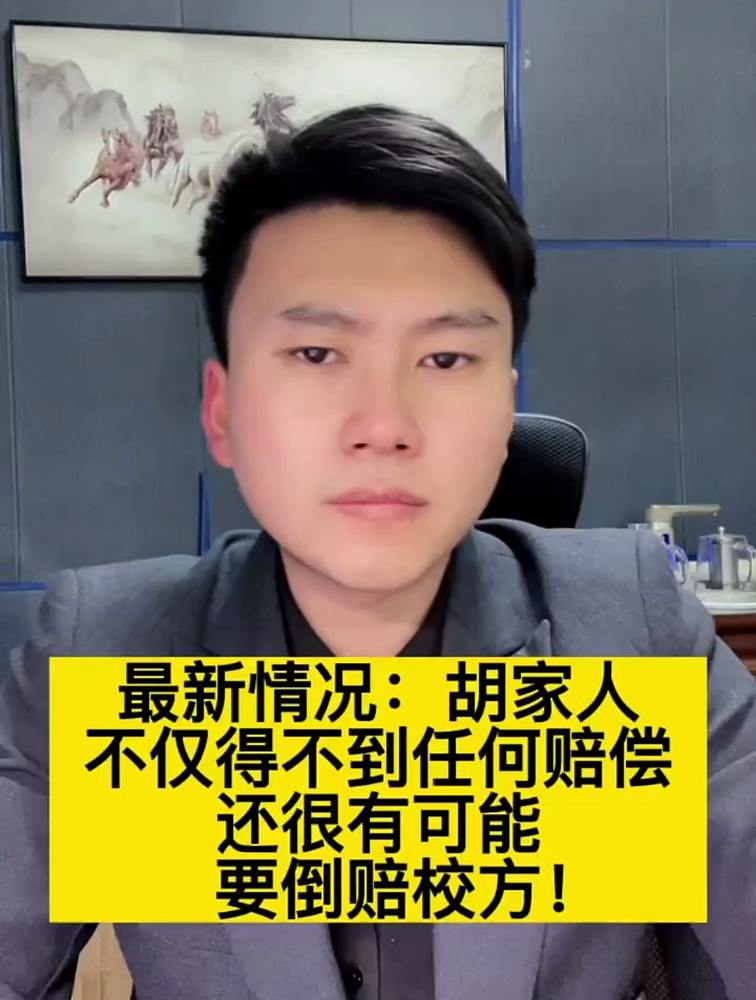 最新情况:胡家人不仅得不到任何赔偿,还很有可能要倒赔校方!,法律,案件解读,好看视频