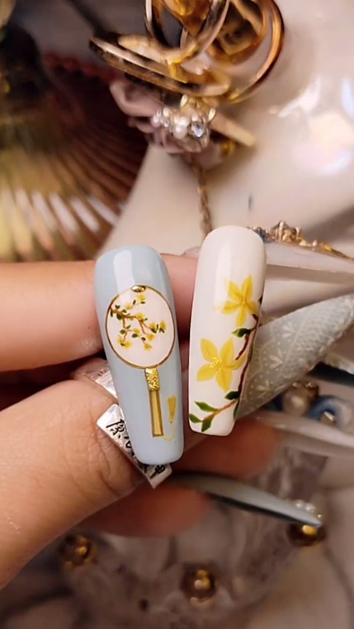 古风美甲配汉服,绝了