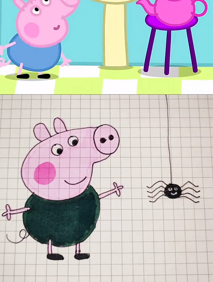 小猪佩奇简笔画教程,动画制作,儿童动画片