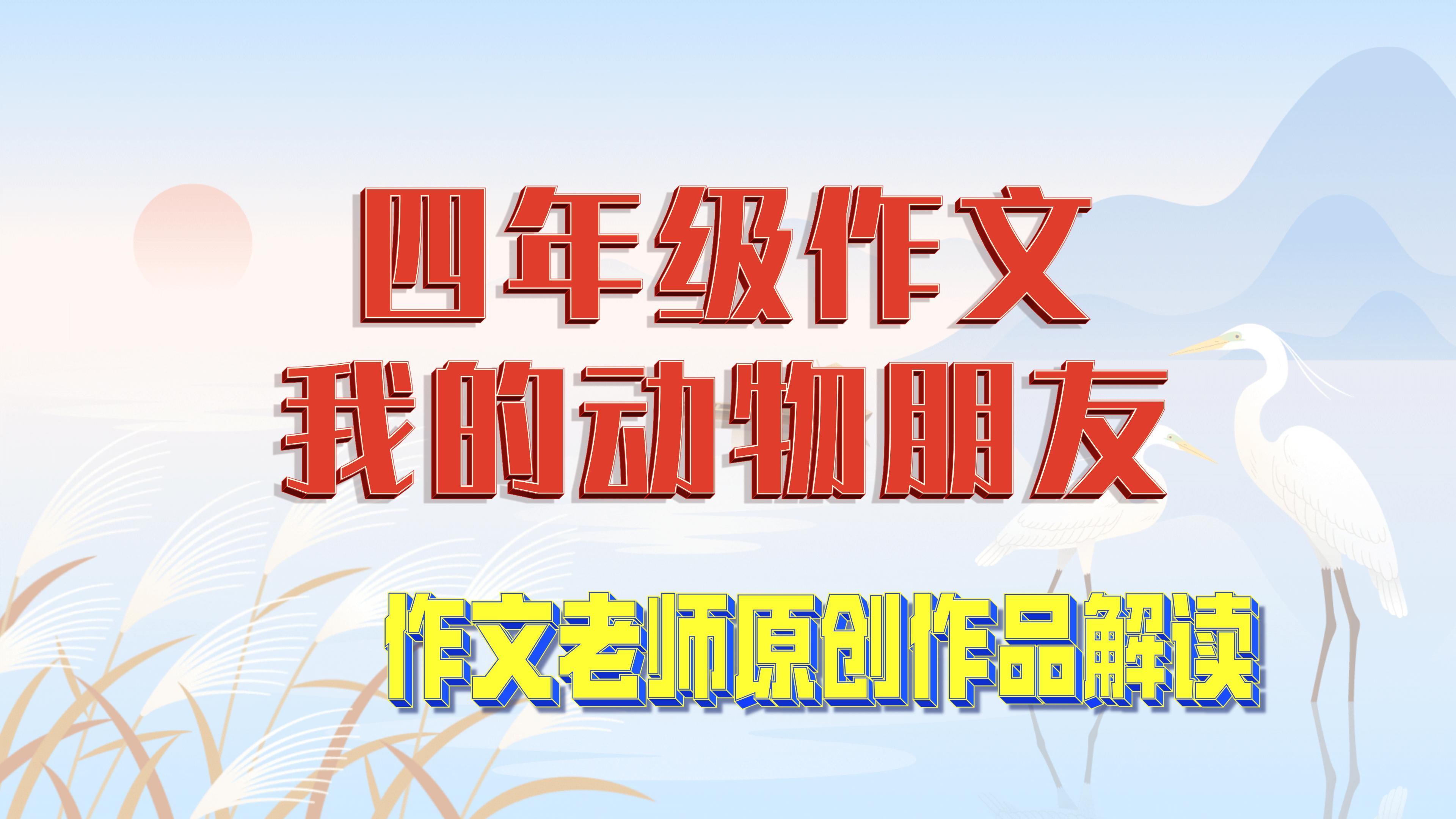 四年级作文,我的动物朋友,原创作文解读,一句一句地讲