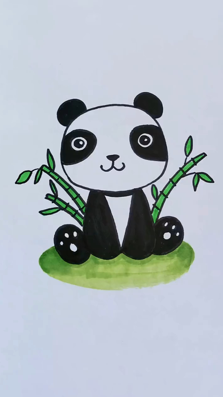 怎么画一只可爱的熊猫图片