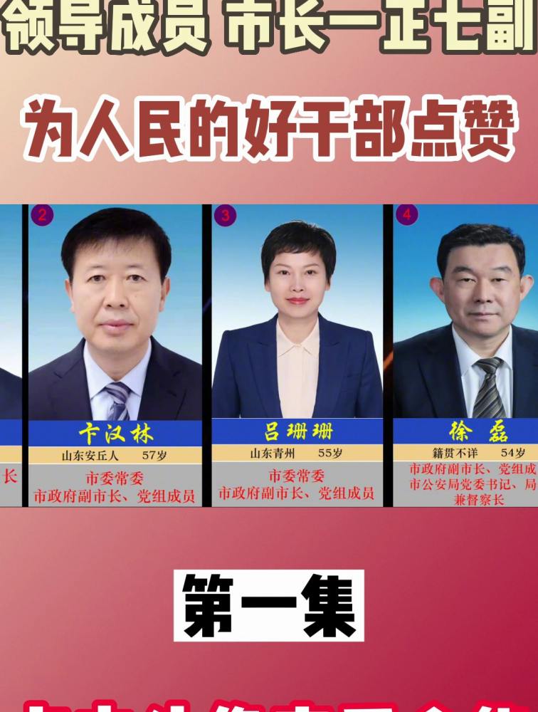 山东潍坊市政府现任领导成员,市长一正七副,为人民的好干部点赞,时事,国内时政,好看视频