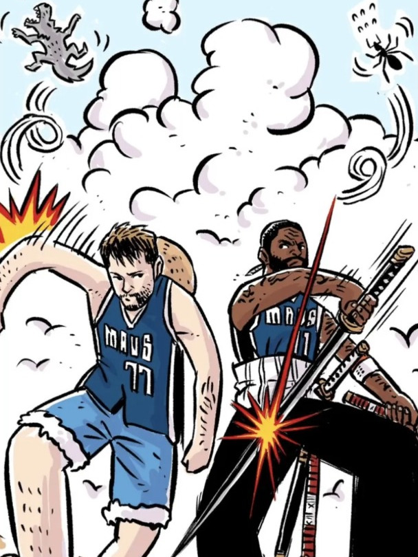 生动形象!ins艺术家晒独行侠球员,与海贼王角色融合漫画图