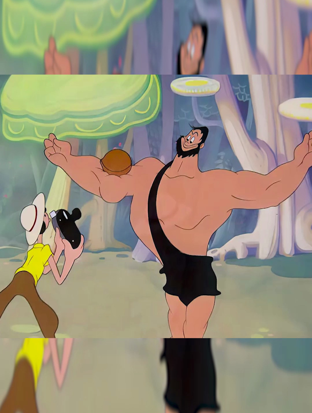 大力水手波派与布鲁托为了争夺奥利弗展开一场力量大比拼