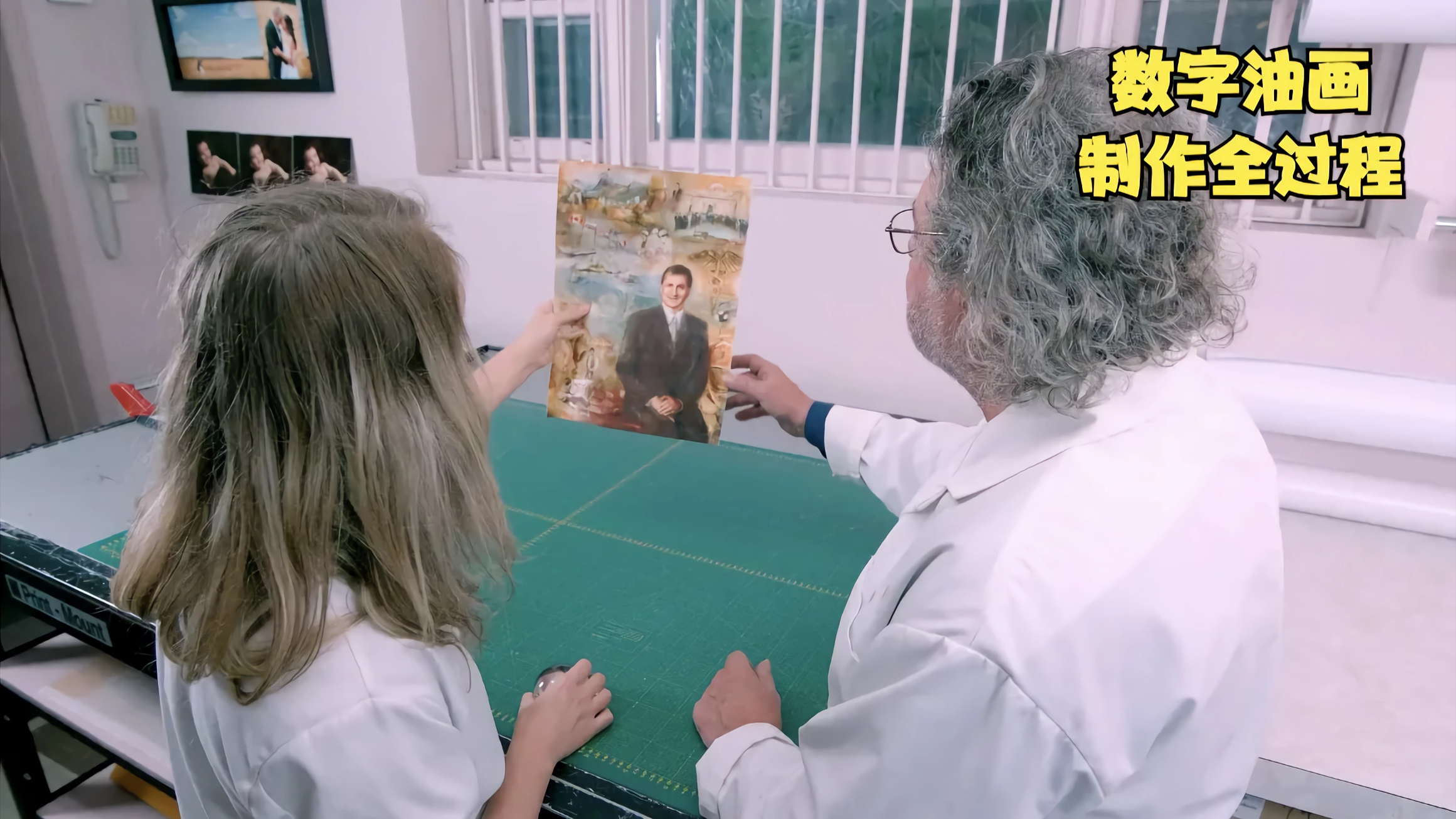 揭秘数字油画制作过程,先把照片导入电脑,再用笔刷画出油画效果