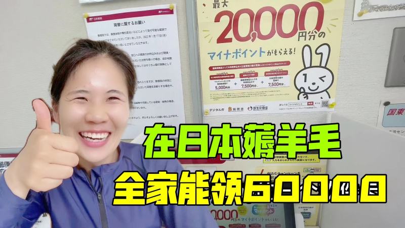 又在日本薅羊毛了,凭个人番号卡就能领2万日元,我4岁闺女也有,生活,生活vlog,好看视频