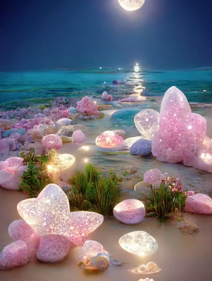 这么梦幻浪漫的"月光沙滩"当然要分享给可爱的猪猪啦